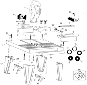 Default Diagram and Parts List for 76-400 Type 1 Black and Decker Router